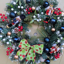 Load image into Gallery viewer, The Naughty Nutcrackers - Large Christmas Artificial Flower Wreath