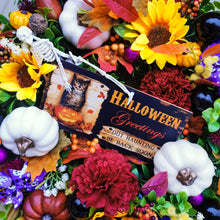 Load image into Gallery viewer, Halloween Artificial door wreath made by Partridge Blooms in Glasgow, Scotland