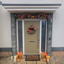 Load image into Gallery viewer, Artificially Autumn flower door wreath made by Partridge Blooms in Glasgow, Scotland 
