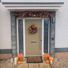 Load image into Gallery viewer, Artificially Autumn flower door wreath made by Partridge Blooms in Glasgow, Scotland 
