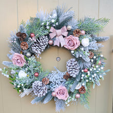 Load image into Gallery viewer, Blush Frost - XL Full Artificial Christmas Wreath
