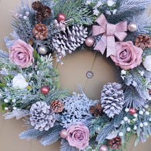 Load image into Gallery viewer, Blush Frost - XL Full Artificial Christmas Wreath
