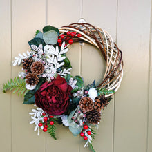 Load image into Gallery viewer, Burgundy Wine - Medium Artificial Christmas Wreath
