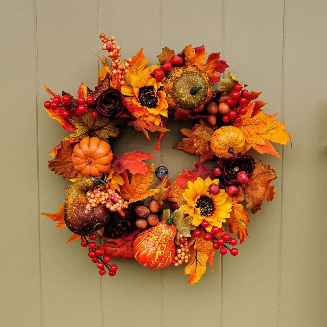 Artificial Autumn wreaths from Partridge Blooms, artificial florist based in Glasgow, Scotland