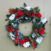 Load image into Gallery viewer, partridge blooms artificial christmas nutcracker wreath made in Glasgow, Scotland
