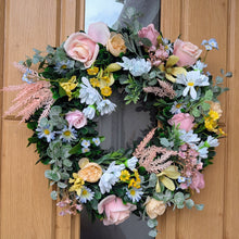 Load image into Gallery viewer, Antoinette - Spring Summer Med/Large Artificial Floral Door Wreath
