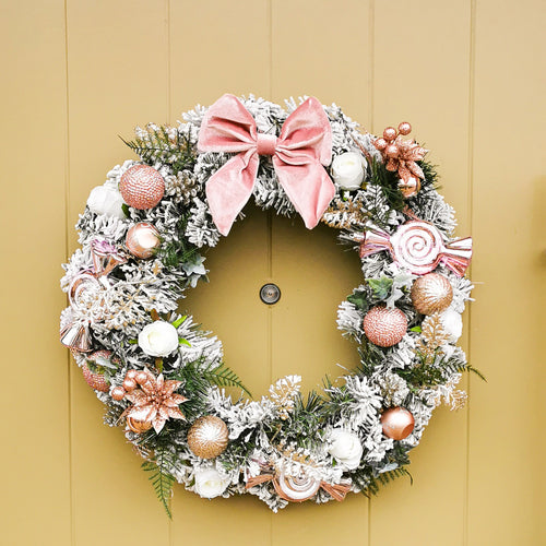 Artificial Christmas wreaths made by Partridge Blooms in Glasgow, Scotland