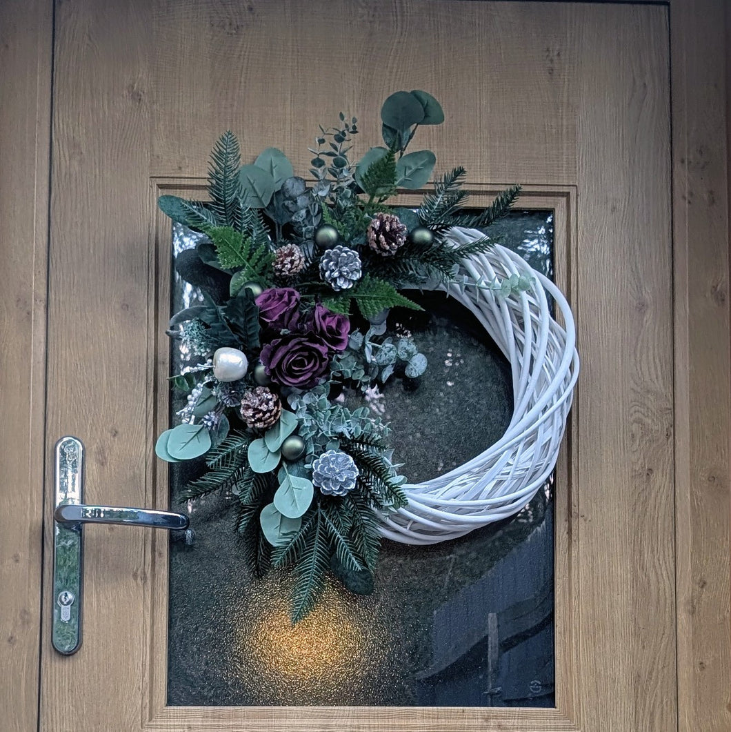 Purple Haze - Large Christmas Artificial Flower Wreath