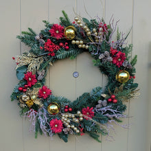 Load image into Gallery viewer, Festive Warmer - XL Large Christmas Artificial Flower Wreath
