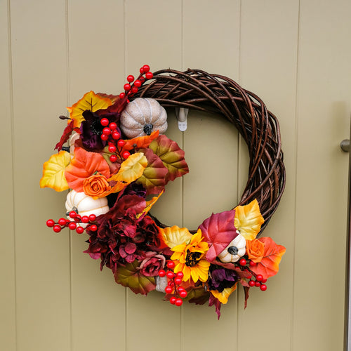 Artificial Autumn wreaths from Partridge Blooms, artificial florist based in Glasgow, Scotland