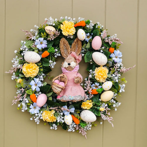 artificial flower easter wreath by Partridge Blooms made in Glasgow, Scotland