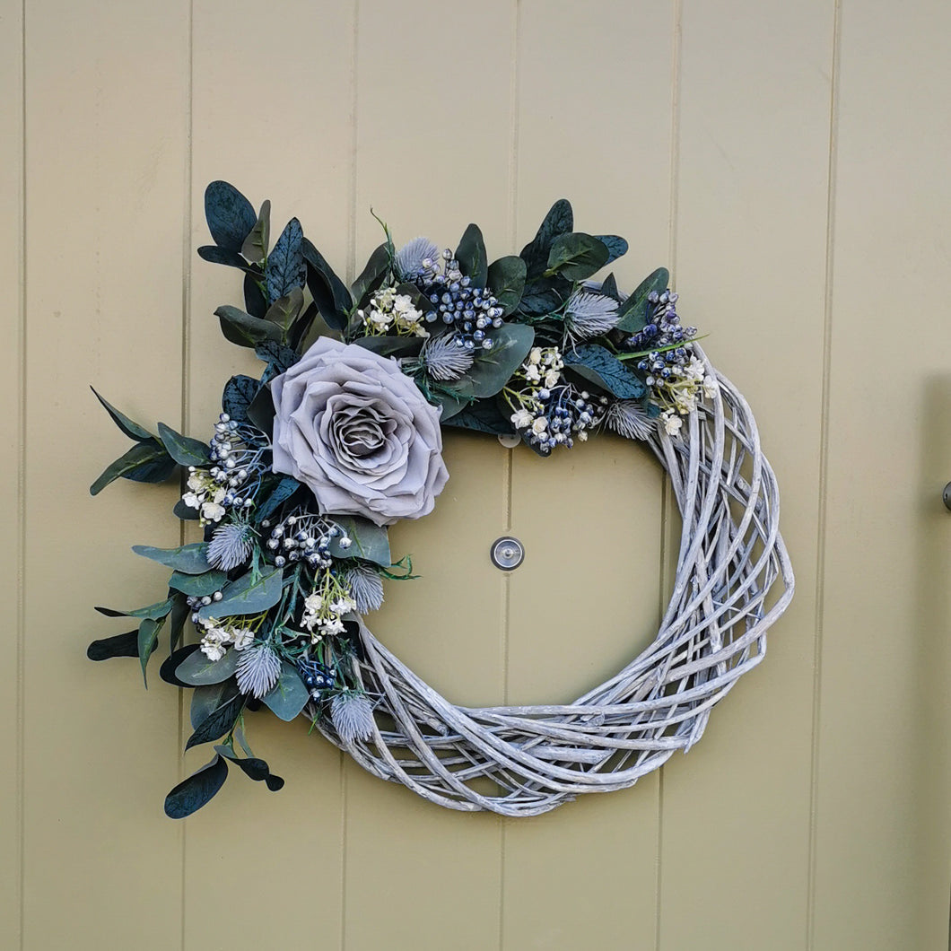 spring summer artificial flower wreath by Partridge Blooms made in Glasgow, Scotland