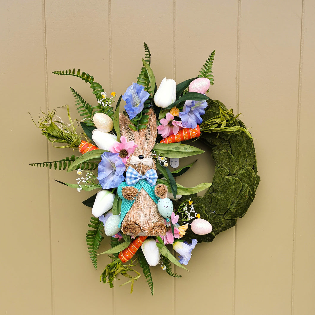 Easter bunny artificial floral easter wreath
